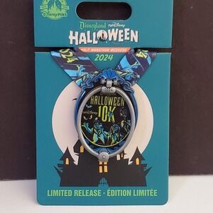 DISNEY runDisney 2024 Pin Disneyland Halloween 10k Limited Release with Ribbon